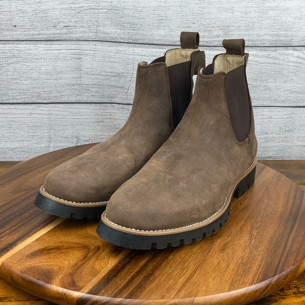 NEW Line of Trade Brown Leather The Foundation Chelsea Boot Men’s Size 10